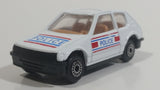 Very Rare HTF Sohbi Volkswagen VW Golf Police Cop White Die Cast Toy Car Emergency Rescue Vehicle