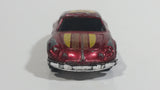 Unknown Brand Yellow Striped #18 Maroon Red Die Cast Toy Car Vehicle