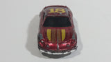 Unknown Brand Yellow Striped #18 Maroon Red Die Cast Toy Car Vehicle