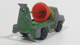 Vintage PlayArt Cement Mixer Green and Orange Die Cast Toy Car Construction Building Equipment Vehicle - Missing half the Barrel - Hong Kong