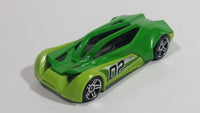 2013 Hot Wheels Track Aces Split Vision Green and Lime Green #02 Die Cast Plastic Body Toy Race Car Vehicle