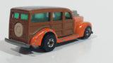 1980 Hot Wheels Hi-Rakers '40's Woodie Orange with Brown Smooth Panel Die Cast Toy Car Vehicle BW Hong Kong