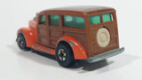 1980 Hot Wheels Hi-Rakers '40's Woodie Orange with Brown Smooth Panel Die Cast Toy Car Vehicle BW Hong Kong