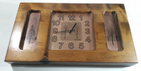 Rare Vintage Bulova Wooden Framed Tree Forest Themed Wall Clock - Working - Battery Operated