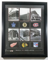 NHL Ice Hockey History Original Six Sports Arenas Toronto, Montreal, Chicago, Boston, Detroit, New York Framed Print Wall Hanging Authentic HockeyRules Sports Collectible 18" x 22"
