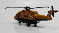 2011 Matchbox Sky Busters Mission Chopper Helicopter Hawaiian Excursions Volcano Tours Metallic Brown Die Cast Toy Aircraft Vehicle