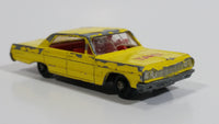 Vintage 1965 Lesney Matchbox Series Chevrolet Impala Taxi Cab No. 20 Yellow Die Cast Toy Car Vehicle