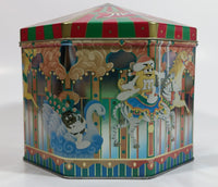 1997 M&M's Limited Edition Christmas Village Series Carousel Number 05 Merry Go Round Metal Tin Container Chocolate Candy Sweets Collectible