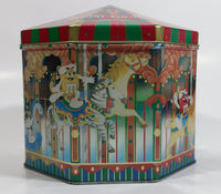 1997 M&M's Limited Edition Christmas Village Series Carousel Number 05 Merry Go Round Metal Tin Container Chocolate Candy Sweets Collectible