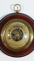 Vintage 4" Diameter Wooden Cased Weather Barometer Made in Germany
