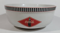 2003 Gibson Coca-Cola Coke White with Black Checkered Retro Style Large 6 1/2" Ceramic Bowl