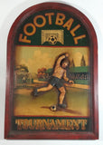 Soccer Football Tournament 3D Wood Folk Art Carving Pub Games Room Hanging Sports Collectible
