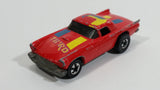 1985 Hot Wheels '57 T-Bird 1957 Ford Thunder Bird Red w/ Yellow & Blue Stripes Die Cast Toy Car Vehicle