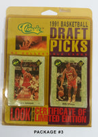 Classic Premiere Edition NBA 1991 Basketball Draft Picks 50 Card Pack with Numbered Certificate of Limited Edition - Damage to the corners of Packages