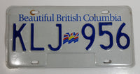 Beautiful British Columbia White with Blue Letters Vehicle License Plate KLJ 956