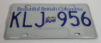 Beautiful British Columbia White with Blue Letters Vehicle License Plate KLJ 956