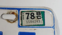1978 Beautiful British Columbia White with Blue Letters Vehicle License Plate WLE 711