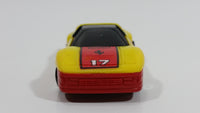 Vintage 1986 Matchbox Burnin Key Cars Ferrari #17 Yellow Red Die Cast Toy Car Vehicle