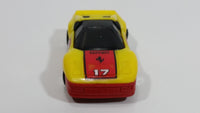 Vintage 1986 Matchbox Burnin Key Cars Ferrari #17 Yellow Red Die Cast Toy Car Vehicle