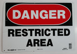 Danger Restricted Area 10" x 14" Thin Tin Metal Novelty Sign