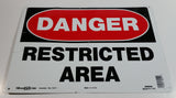 Danger Restricted Area 10" x 14" Thin Tin Metal Novelty Sign