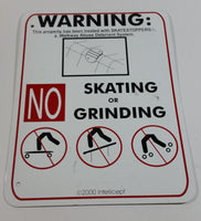 Intellicept Skatestoppers Deterrent No Grinding No Skating No Skateboarding 10" x 13" Metal Warning Notice Sign