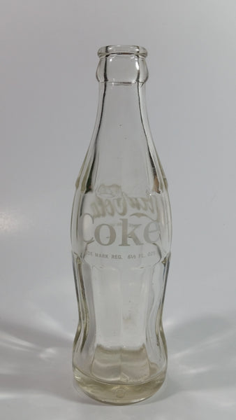 Vintage Coca-Cola Coke Cola Soda Pop Clear 6 1/2 Fl. Oz Heavy Glass Bottle - White Letters