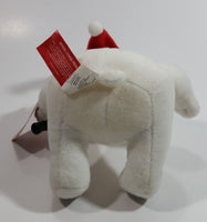 Coca-Cola Coke Soda Pop Beverages White Polar Bear with Santa Christmas Red Hat Stuffed Animal Bean Bag Plush Plushy Collectible