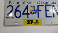 2004 Beautiful British Columbia White with Blue Letters Vehicle License Plate Set of 2 264 FEN
