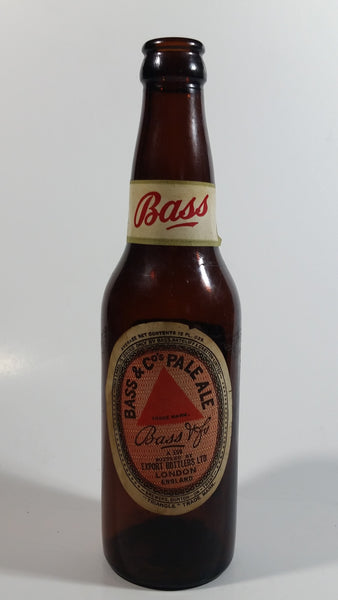Vintage Bass & Co Pale Ale Beer Brown Amber Glass Bottle With Paper Label