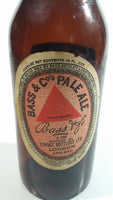Vintage Bass & Co Pale Ale Beer Brown Amber Glass Bottle With Paper Label