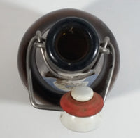 Vintage Kulmbacher Schweizerhof Brau Beer 500mL Brown Amber Metal Flip Top Glass Bottle with Porcelain White and Blue Plug