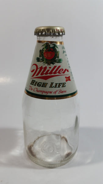 Vintage Miller High Life Beer "The Champagne of Beers" 7 Fl. oz Clear Glass Bottle with Cap