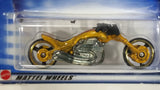 2003 Hot Wheels Metal Collection Blast Lane Gold Die Cast Toy Motor Bike Motor Cycle Vehicle - New in Package Sealed