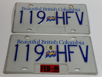 2006 Beautiful British Columbia White with Blue Letters Vehicle License Plate Set of 2 119 HFV