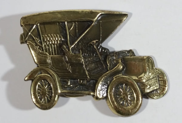 Vintage Ford Model T Classic Antique Car Brass Metal Belt Buckle