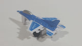 Unknown Brand Blue and White "98" "29" Fighter Jet Airplane Die Cast and Plastic Toy Aircraft Vehicle