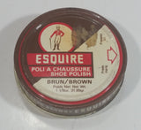 Vintage Knomark Esquire Boot Polish Brown 1 1/8 oz Round Metal Tin Some Dry Product Inside