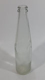 Vintage Clear Indented Half Blurred Glass Beverage Bottle