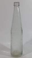 Vintage Clear Indented Half Blurred Glass Beverage Bottle