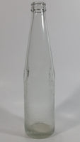 Vintage Clear Indented Half Blurred Glass Beverage Bottle