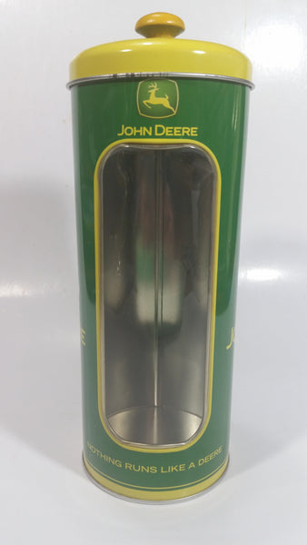 The Tin Box Company John Deere Tractors "Nothing Runs Like a Deere!" Tin Metal Straw Holder Container Farming Collectible