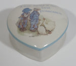 Vintage Holly Hobbie Designer's Collection "Blue Girl" Fine Porcelain Heart Shaped Trinket Box Made in Japan