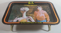 Vintage 1982 Universal City Studios E.T. The Extra Terrestrial in His Adventure On Earth Metal Lunch TV Tray Movie Film Collectible