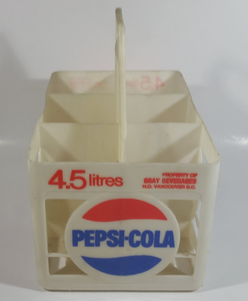 Vintage Pepsi-Cola 4.5L 6 x 750mL White Plastic Bottle Holder Carrying ...