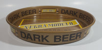 Vintage 1960s Negra Modelo Imported Dark Beer Brown and Yellow Metal Beverage Tray 13" Diameter