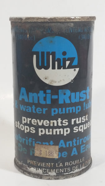 Vintage Whiz Hollingshead Anti-Rust & Water Pump Lube 12 oz. Imp. Tin Metal Can Never Opened Still Full - Bowmanville, Ontario