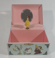 Disney Beauty and The Beast Belle Pink Felt Lined Wind Up Musical Keepsake Trinket Box