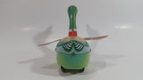 Vintage Style Tin Litho Wind up Mechanical Rolling Duck with Moving Head and Flapping Wings - Needs Repair - No Key