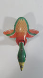 Vintage Style Tin Litho Wind up Mechanical Rolling Duck with Moving Head and Flapping Wings - Needs Repair - No Key